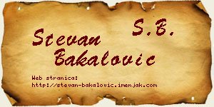 Stevan Bakalović vizit kartica